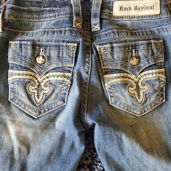 ROCK REVIVAL "ARDA" Faux Flap Pocket Easy Boot Jeans 31x31 - Picture 3 of 10